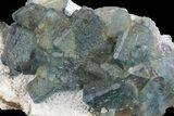 Green-Purple Fluorite Crystals on Quartz - China #149754-2